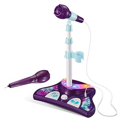 l p kids karaoke machine with 2 microphones and adjustable stand