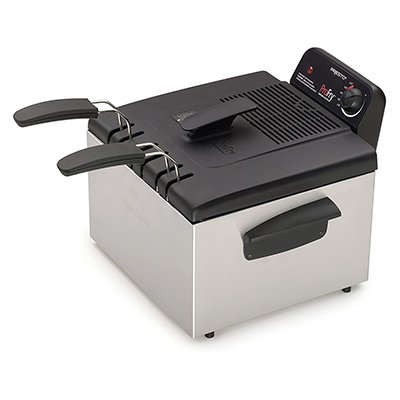 presto 05466 stainless steel dual basket pro fry immersion element deep fryer