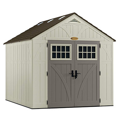 Lifetime 15x8 Plastic Shed Kit W Double Doors Beige 60234 Shed Roof Design Plastic Sheds Modern Shed